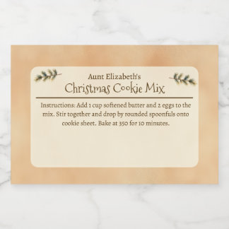 Étiquette Pour Bocaux Mélange de pâtisserie de Noël simple beige en cade