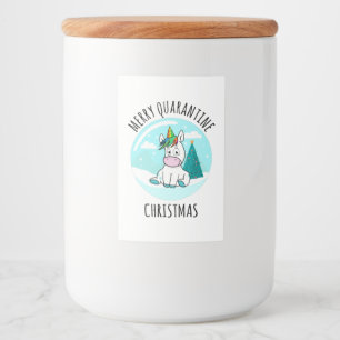 Étiquette Pour Bocaux Merry Quarantine Christmas Unicorn