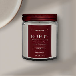 Étiquette Pour Bocaux Modern Dark Red Candle Label