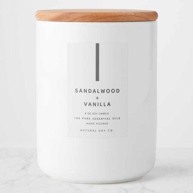 Étiquette Pour Bocaux Modern Simple Clean White Minimalist Candle Label (Devant)