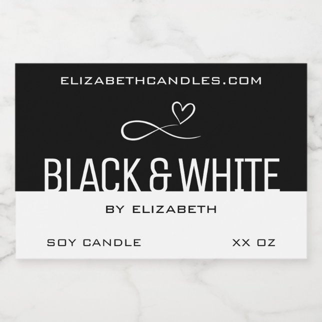 Étiquette Pour Bocaux Moderne élégant Simple Noir Blanc Candle & (Étiquettes simples)