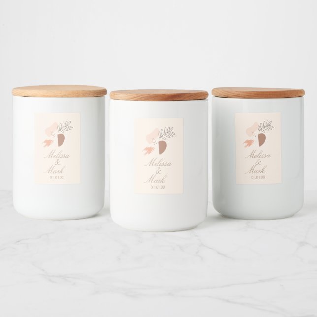 Étiquette Pour Bocaux Monogramme botanique géométrique minimal (Bouteilles)