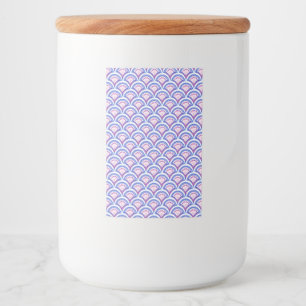 Étiquette Pour Bocaux motif damassé floral bleu