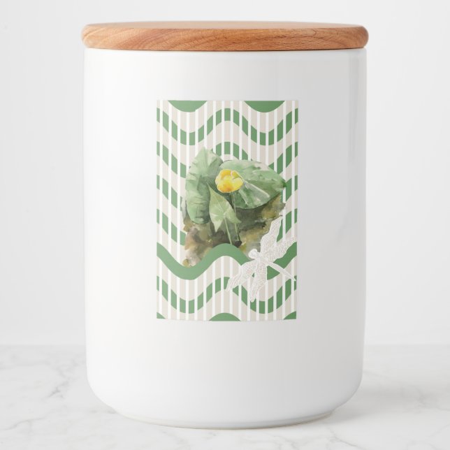 Étiquette Pour Bocaux Motif de nénuphars (Devant)