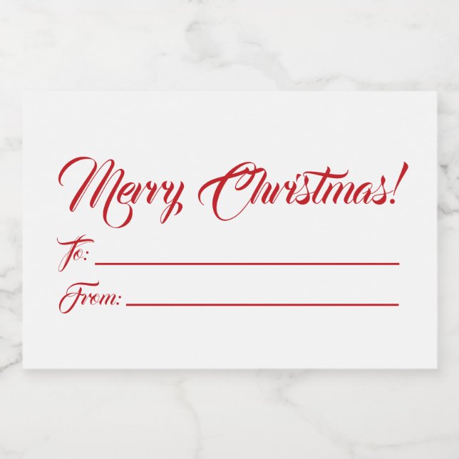 Étiquette Pour Bocaux Noël rouge blanc à partir de l'écriture vide éléga (Étiquettes simples)