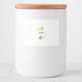Étiquette Pour Bocaux Noir Blanc Initiales Or Floral Wreath Cadeau