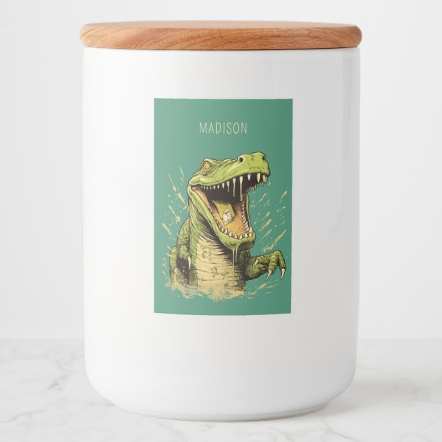 Étiquette Pour Bocaux Nom personnalisé Crocodile (Devant)