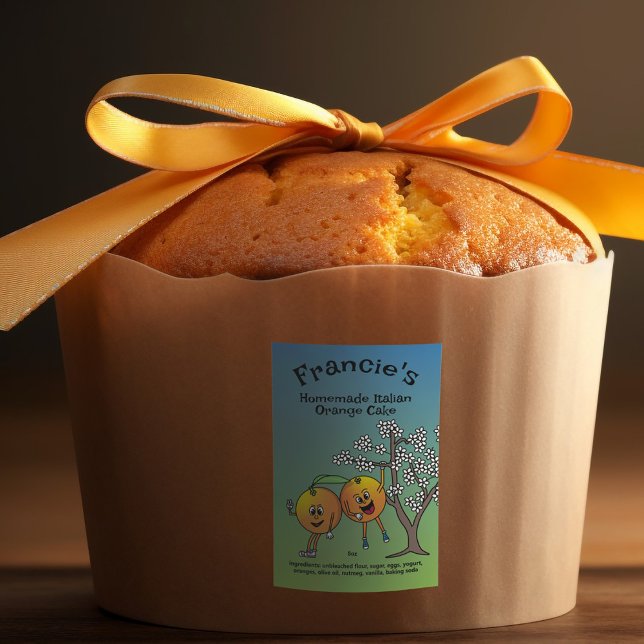 Étiquette Pour Bocaux Orange Pals Drôle Cartoon Cake Marmalade et plus (Créateur téléchargé)