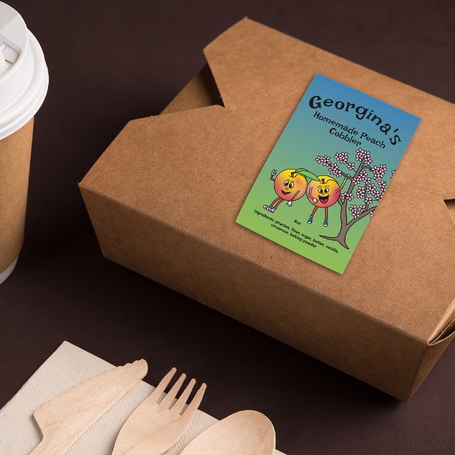 Étiquette Pour Bocaux Peach Pals Drôle Cartoon Jam Pie et plus (Créateur téléchargé)