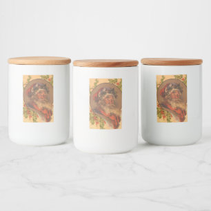 Étiquette Pour Bocaux Père Noël Leyendecker Antique Victorien