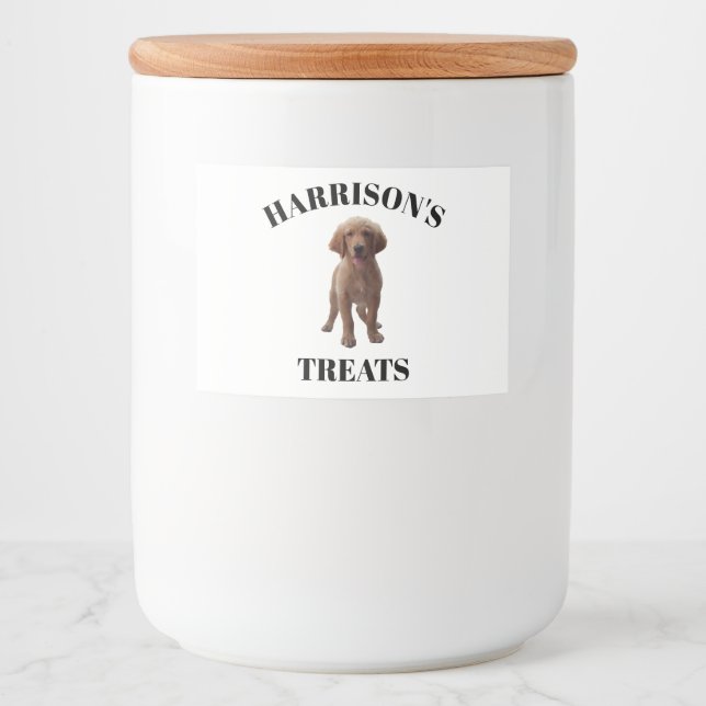 Étiquette Pour Bocaux Personnaliser Custom Chien, Nom du chat Traitement (Devant)