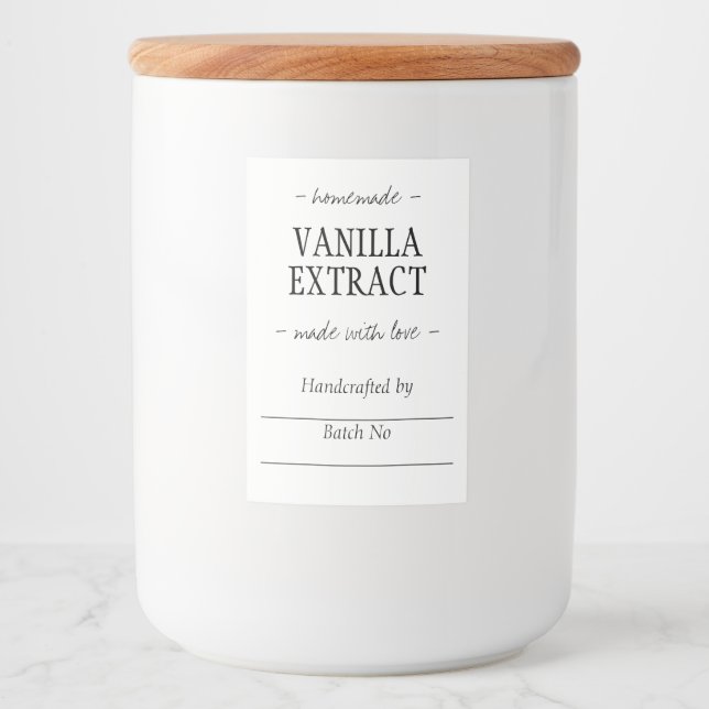 Étiquette Pour Bocaux Porte-bouteille d'extrait de vanille artisanale ar (Devant)