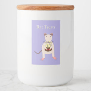 Étiquette Pour Bocaux Rat de Siamese avec gâteau d'anniversaire personna