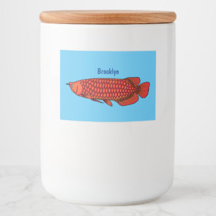 Étiquette Pour Bocaux Red Arowana fish cartoon