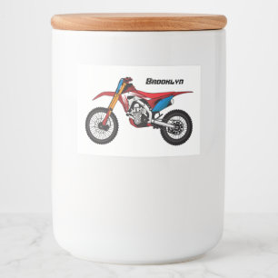 Étiquette Pour Bocaux Red dirt bike motorcycle
