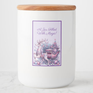 Étiquette Pour Bocaux Rennes de Noël violet blanc
