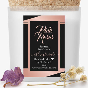 Étiquette Pour Bocaux Rose moderne Gold Produit Chandelle Packaging Éti