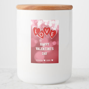 Étiquette Pour Bocaux Saint Valentin Amour Coeurs rouges