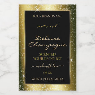 Étiquette Pour Bocaux Shimmery Gold Sparkle Parties scintillant cadre Ét