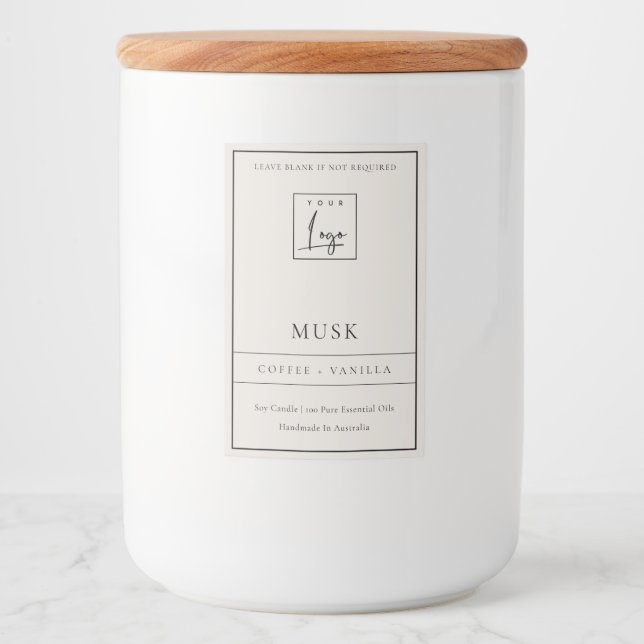 ÉTIQUETTE POUR BOCAUX SIMPLE BROUILLAGE BLANC IVOIRE OEUF DUSQUÉ BLANC (Devant)
