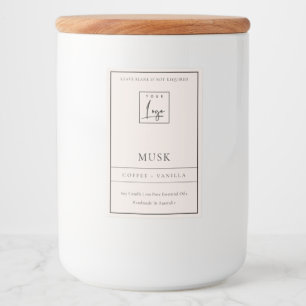 ÉTIQUETTE POUR BOCAUX SIMPLE ÉLÉGANTE BOUGIE DE LOGO ROSE BLANC