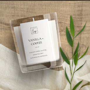 ÉTIQUETTE POUR BOCAUX SIMPLE OEUF DUSKY IVORY BLANC MINIMUM BOUGIE LOGO