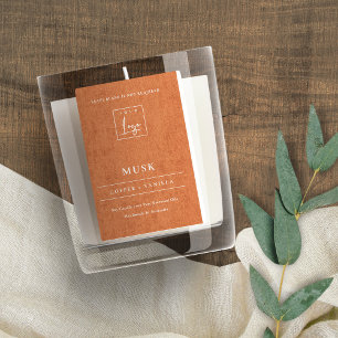 Étiquette Pour Bocaux Simple rouille en terre cuite en lin Logo Bordure