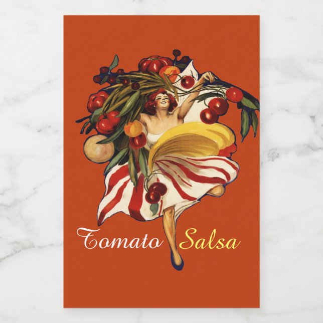 ÉTIQUETTE POUR BOCAUX SPAGHETTI FÊTE DANSE, CUISINE ITALIENNE TOMATO SAL (Étiquettes simples)