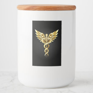 Étiquette Pour Bocaux Symbole Polygonal Or Caduceus