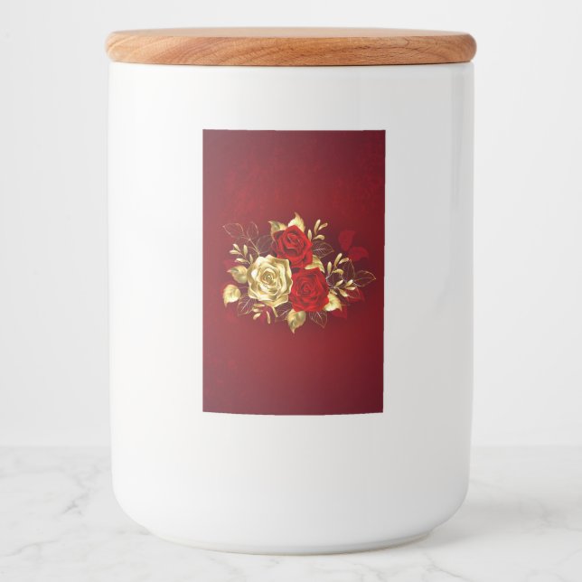 Étiquette Pour Bocaux Trois Roses de bijoux (Devant)