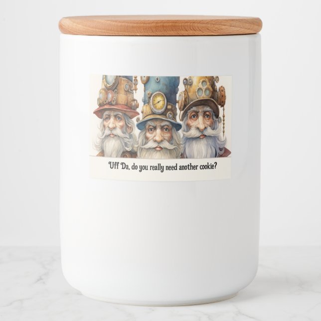 Étiquette Pour Bocaux Uff Da Candy ou Cookie Guardian Gnomans (Devant)