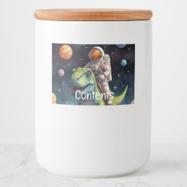 Étiquette Pour Bocaux Un astronaute sur Dino dans l'espace