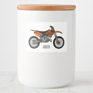 Étiquette Pour Bocaux Vélo droit hors route moto / motocross dessin anim