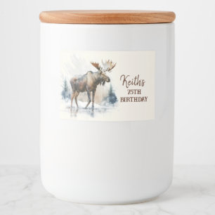 Étiquette Pour Bocaux Vibes d'hiver Moose - Anniversaire