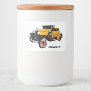 Étiquette Pour Bocaux Voiture jaune classique 1931
