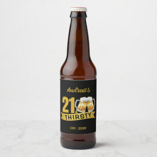 Étiquette Pour Bouteilles De Bière 21 & SOIF-21e ANNIVERSAIRE