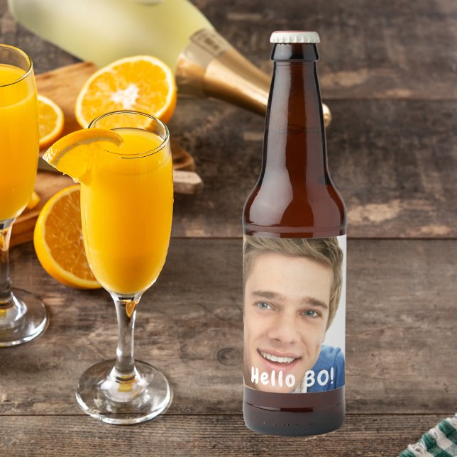 Étiquette Pour Bouteilles De Bière 30e anniversaire photo bonjour 30 hommes (Créateur téléchargé)