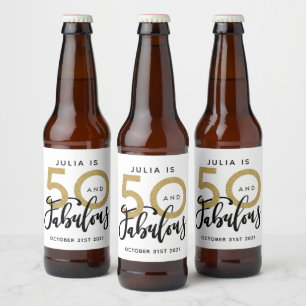 Étiquette Pour Bouteilles De Bière 50 et fabuleux étiquette de fête d'anniversaire