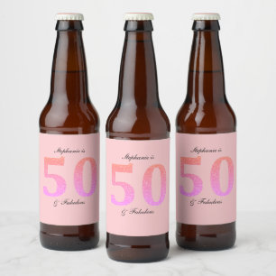 Étiquette Pour Bouteilles De Bière 50e anniversaire Cinquante Fabuleux nom Parties sc