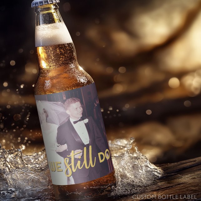 Étiquette Pour Bouteilles De Bière 50e anniversaire du Mariage Photo personnalisée Go (Custom Party Beer Label - Wedding Anniversary)