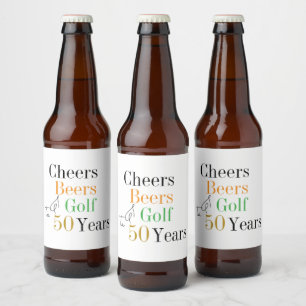 Étiquette Pour Bouteilles De Bière 50e Anniversaire Golf Cheers Bières