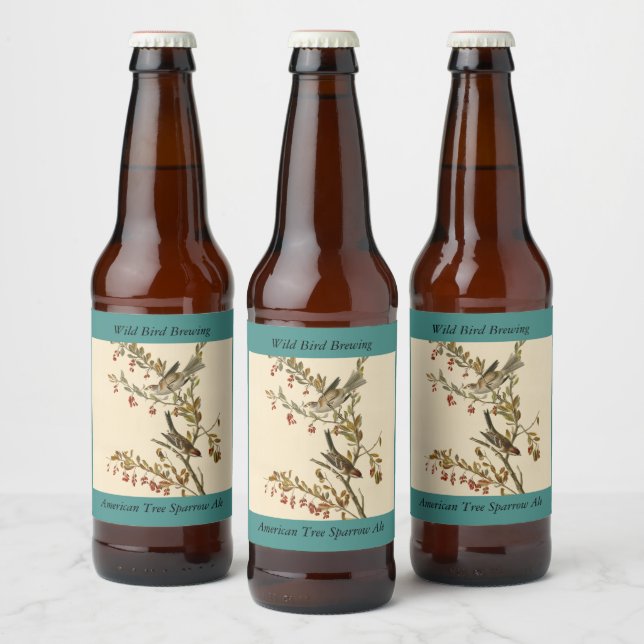 Étiquette Pour Bouteilles De Bière American Tree Sparrow, les oiseaux d'Amérique d'Au (Bouteilles)