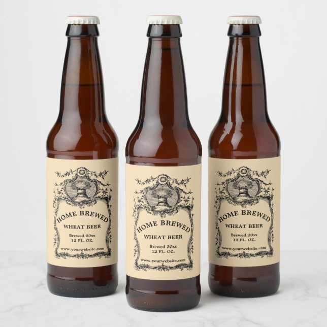 Étiquette Pour Bouteilles De Bière Antique baroque Rococo récolté blé (Bouteilles)