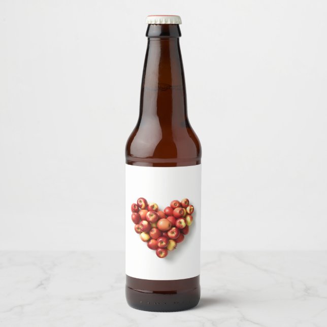 Étiquette Pour Bouteilles De Bière Apple Heart (Devant)