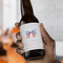 Aquarelle Preppy Bow Rouge Blanc Bleu Juillet 4 BB