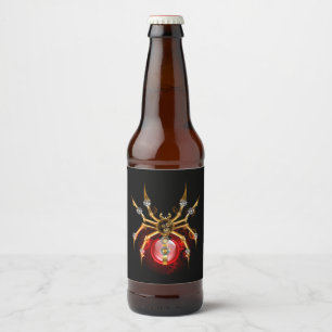 Étiquette Pour Bouteilles De Bière Araignée en vapeur noire