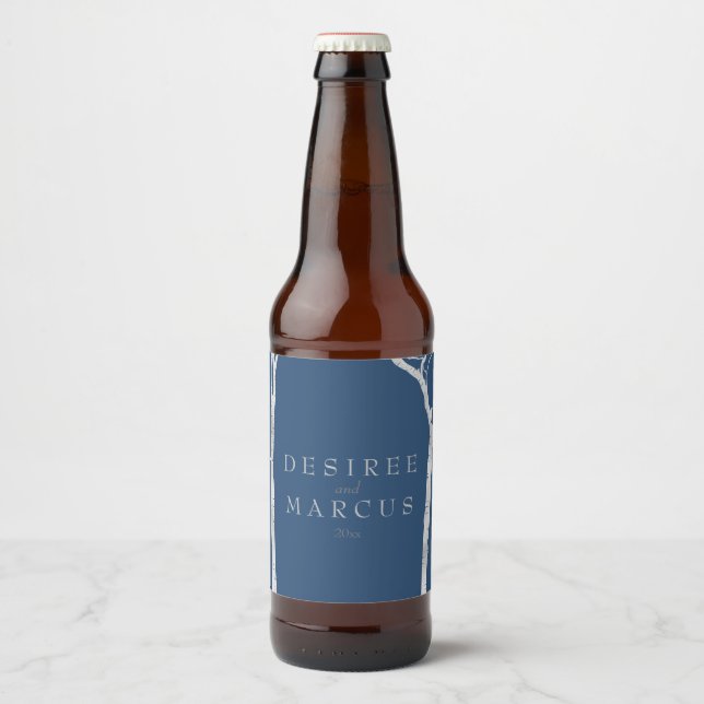 Étiquette Pour Bouteilles De Bière Arbres à bouleaux argentés (Devant)