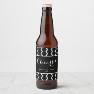 Étiquette Pour Bouteilles De Bière Argent renversant, zig-zag moderne