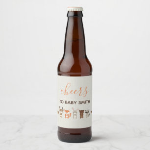Étiquette Pour Bouteilles De Bière Baby shower de région boisée