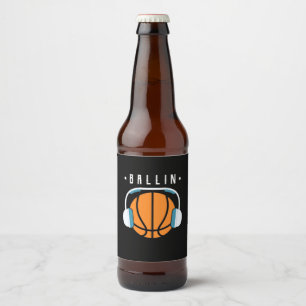 Étiquette Pour Bouteilles De Bière Ballon Basket-ball Art